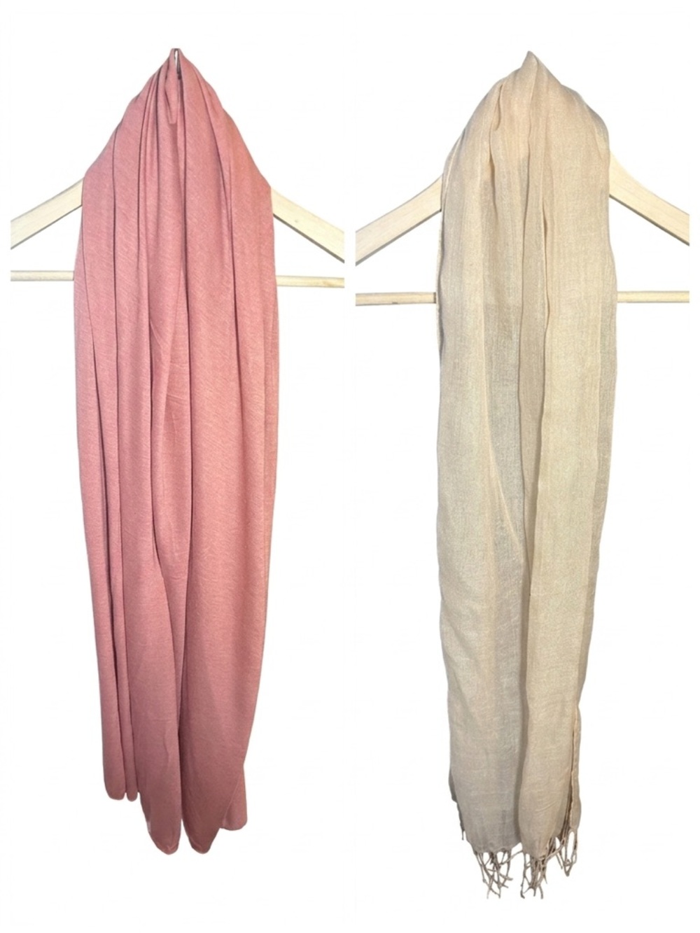 Light Cream Women's Scarf and Rose Wrap - one scarf and one wrap